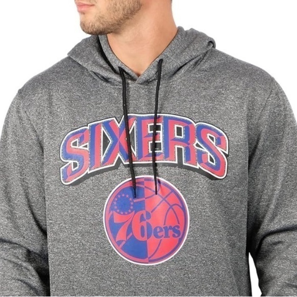 🚣‍♀️🐠Philadelphia 76ers basketball hoodie sweatshirt NBA large gray red blue